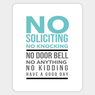 No Soliciting | Aqua Sticker